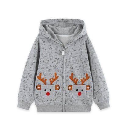 Baby Kids Girls Christmas Cartoon Pattern Hooded Coat