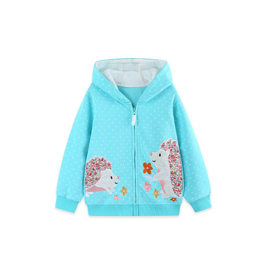 Baby Kids Girls Animals Cartoon Pattern Hooded Coat
