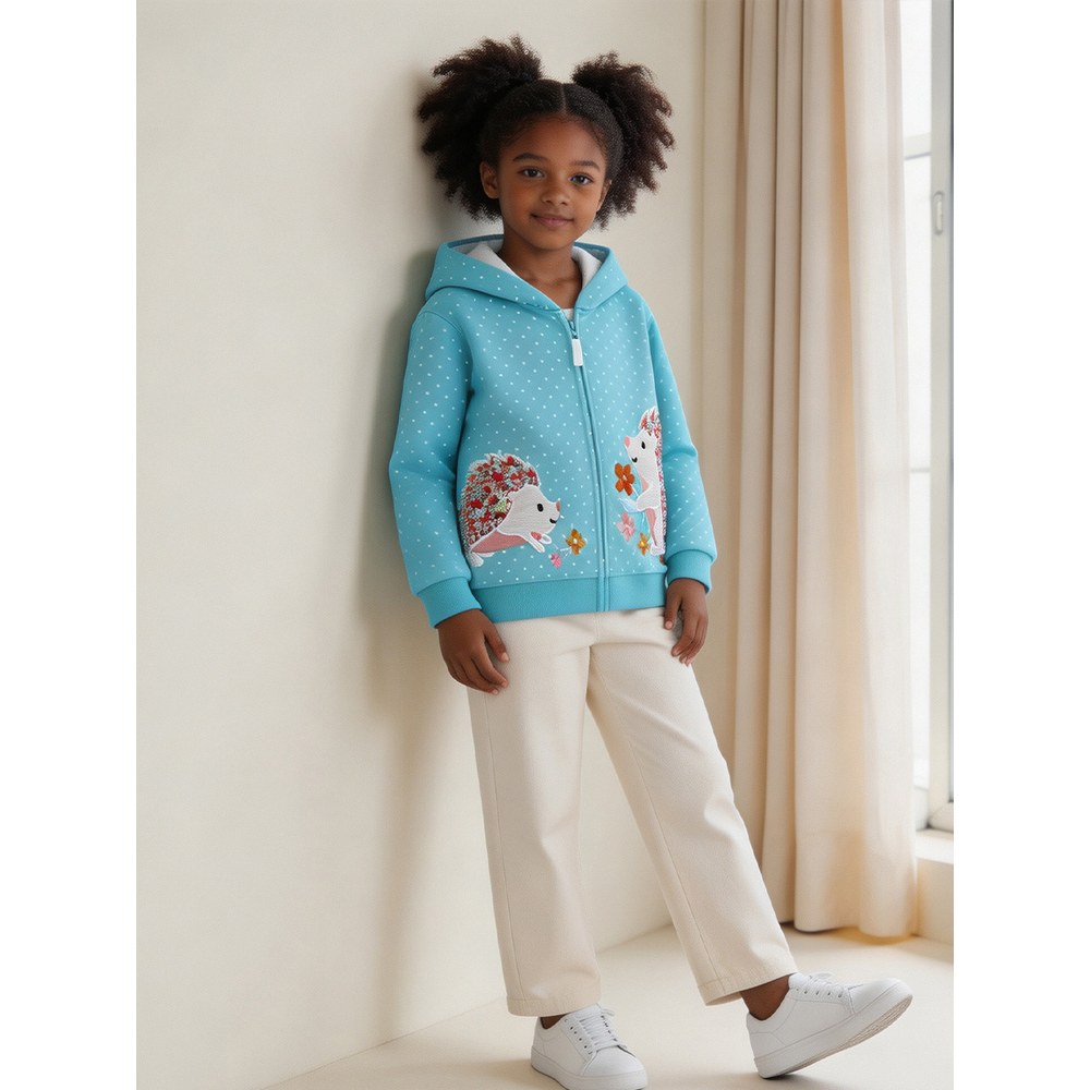 Baby Kids Girls Animals Cartoon Pattern Hooded Coat