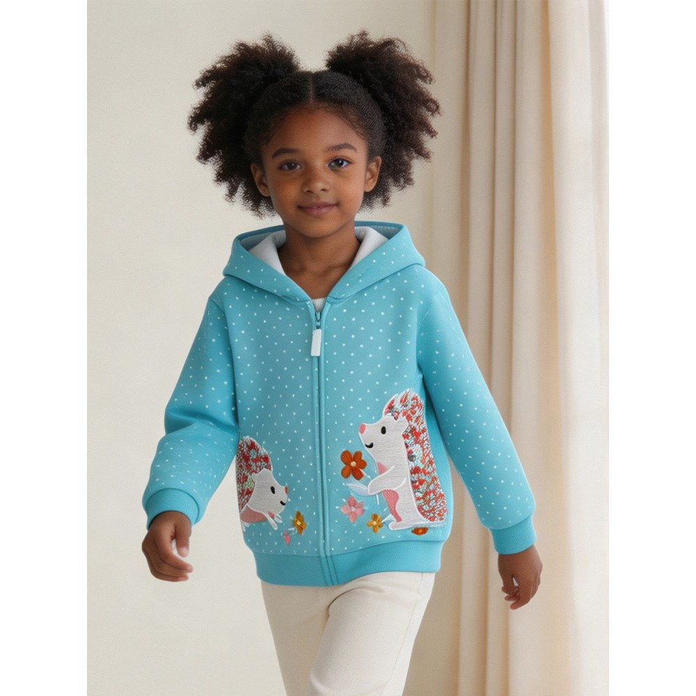 Baby Kids Girls Animals Cartoon Pattern Hooded Coat