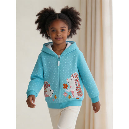 Baby Kids Girls Animals Cartoon Pattern Hooded Coat
