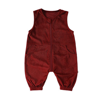 Baby Kids Unisex Sleeveless Corduroy Rompers