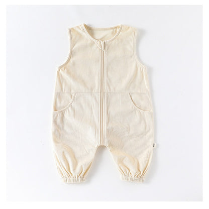 Baby Kids Unisex Sleeveless Corduroy Rompers
