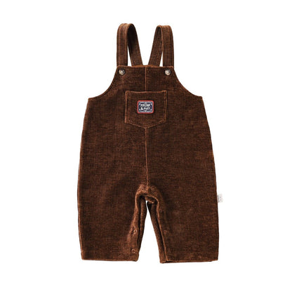 Baby Kids Unisex Sleeveless Corduroy Strap Rompers Overalls