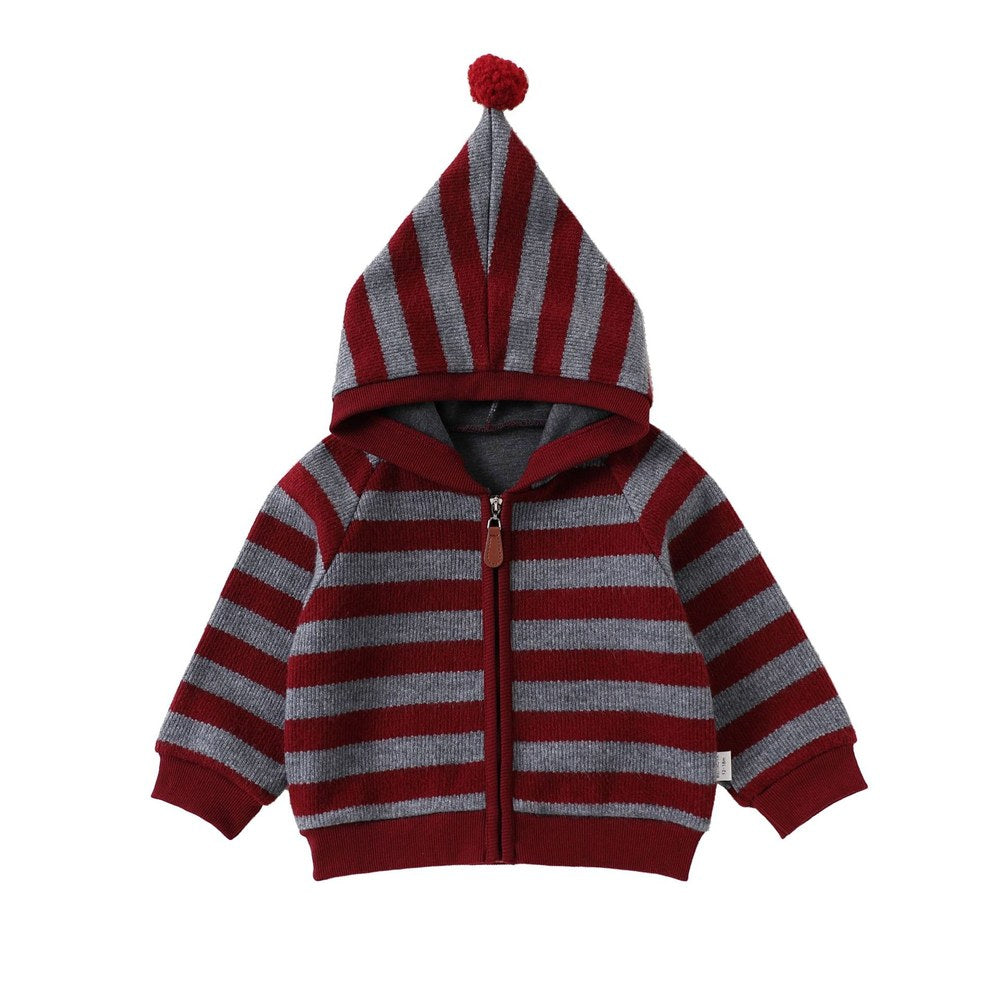 Baby Kids Striped Pattern Hooded Coat