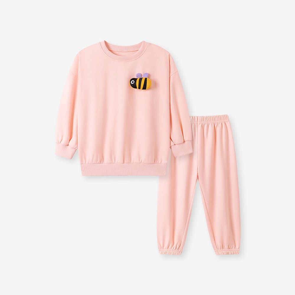Baby Kids Girls Cartoon Pattern Long Sleeves Pullover and Pants 2-piece Clothing Set