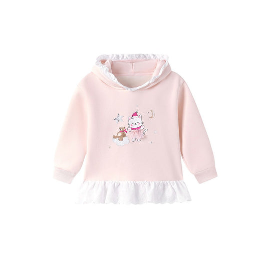 Baby Kids Girls Long Sleeves Cartoon Pattern Hoodie