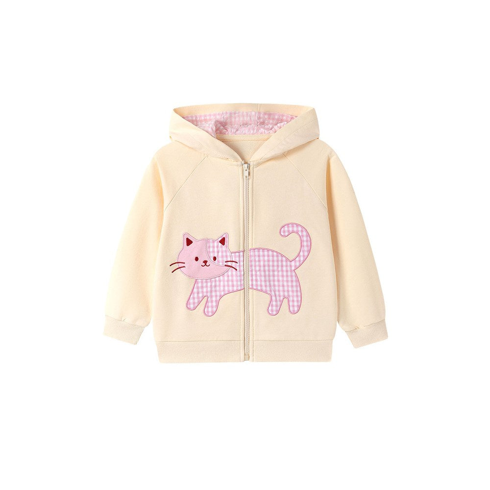 Baby Kids Girls Animals Cartoon Pattern Hooded Coat