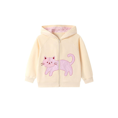 Baby Kids Girls Animals Cartoon Pattern Hooded Coat