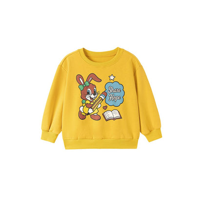 Baby Kids Girls Long Sleeves Cartoon Pattern Pullover