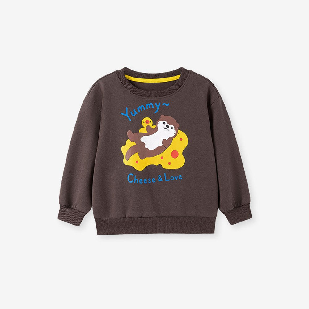 Baby Kids Girls Long Sleeves Cartoon Pattern Pullover