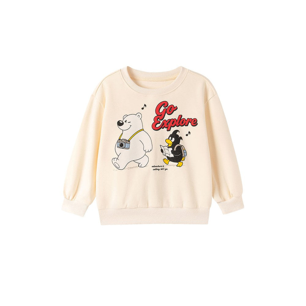 Baby Kids Girls Long Sleeves Cartoon Pattern Pullover