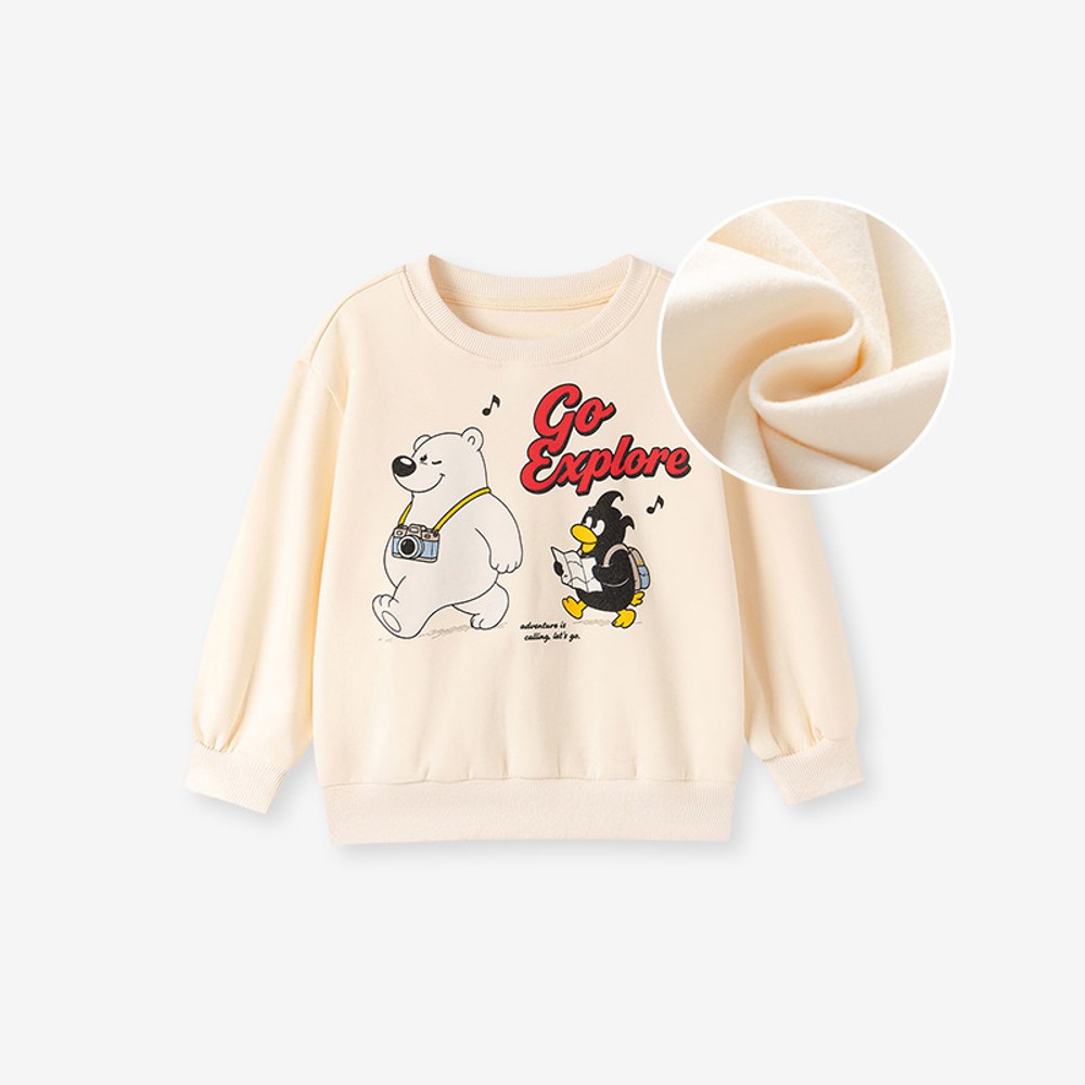 Baby Kids Girls Long Sleeves Cartoon Pattern Pullover