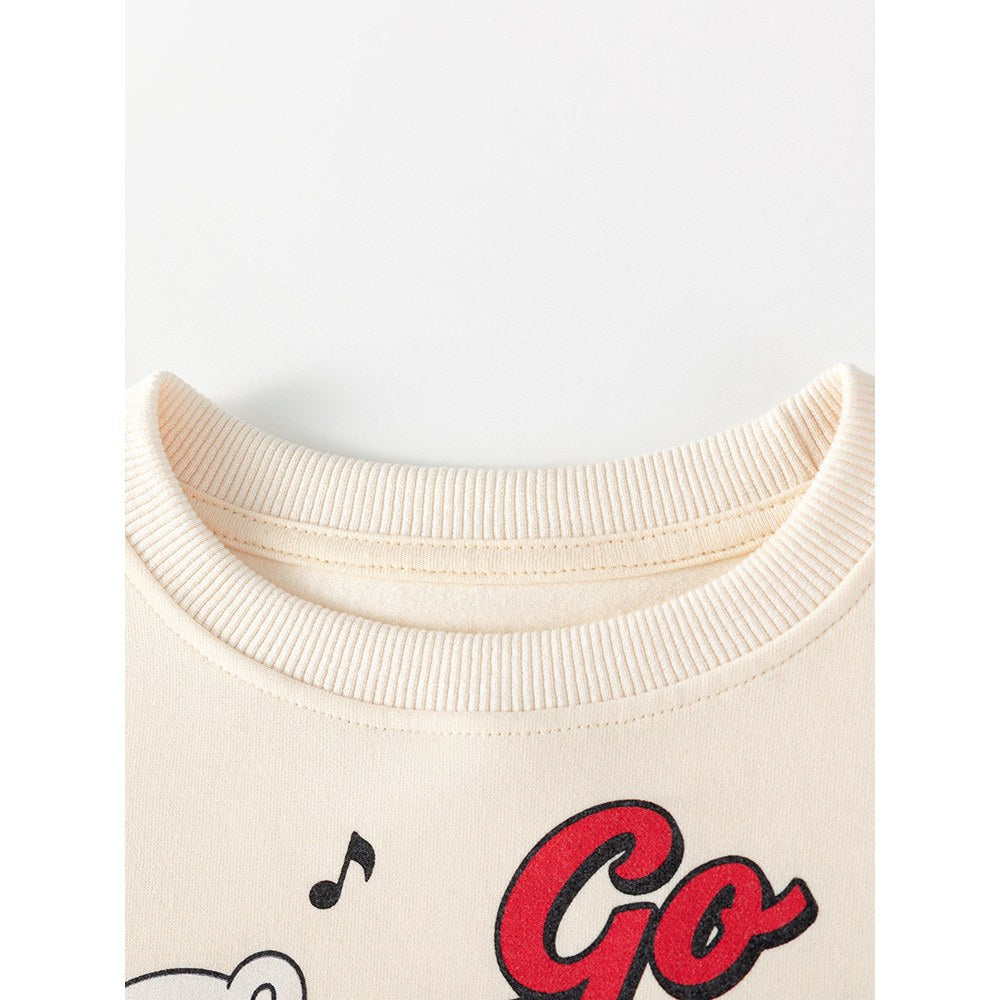 Baby Kids Girls Long Sleeves Cartoon Pattern Pullover