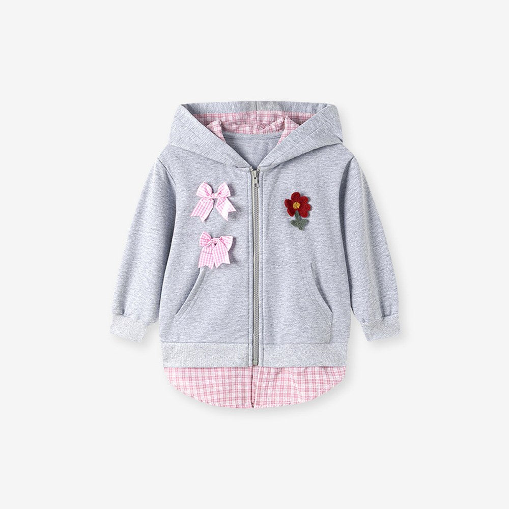 Baby Kids Girls Plaid Pattern Hooded Coat