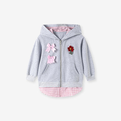 Baby Kids Girls Plaid Pattern Hooded Coat