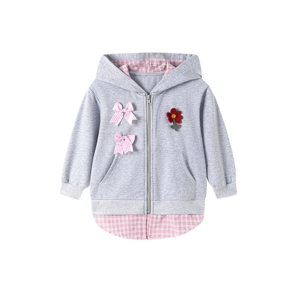 Baby Kids Girls Plaid Pattern Hooded Coat