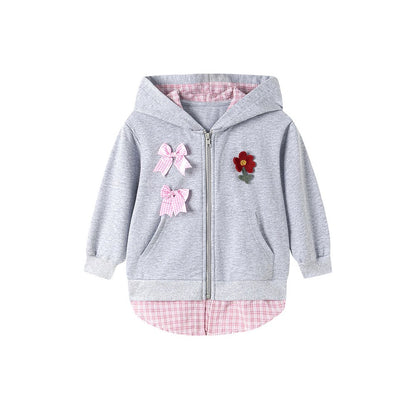 Baby Kids Girls Plaid Pattern Hooded Coat