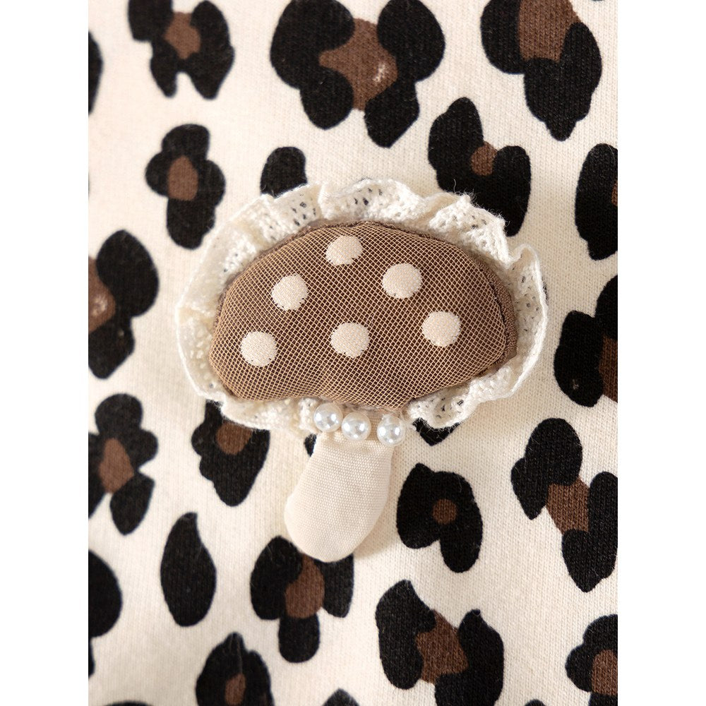 Baby Kids Girls Cartoon Pattern Hooded Leopard Coat