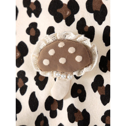 Baby Kids Girls Cartoon Pattern Hooded Leopard Coat