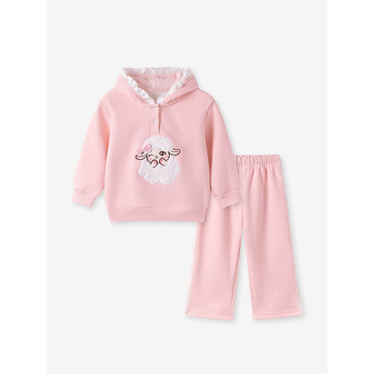 Baby Kids Girls Cartoon Pattern Long Sleeves Hoodie and Pants 2-piece Clothing Set