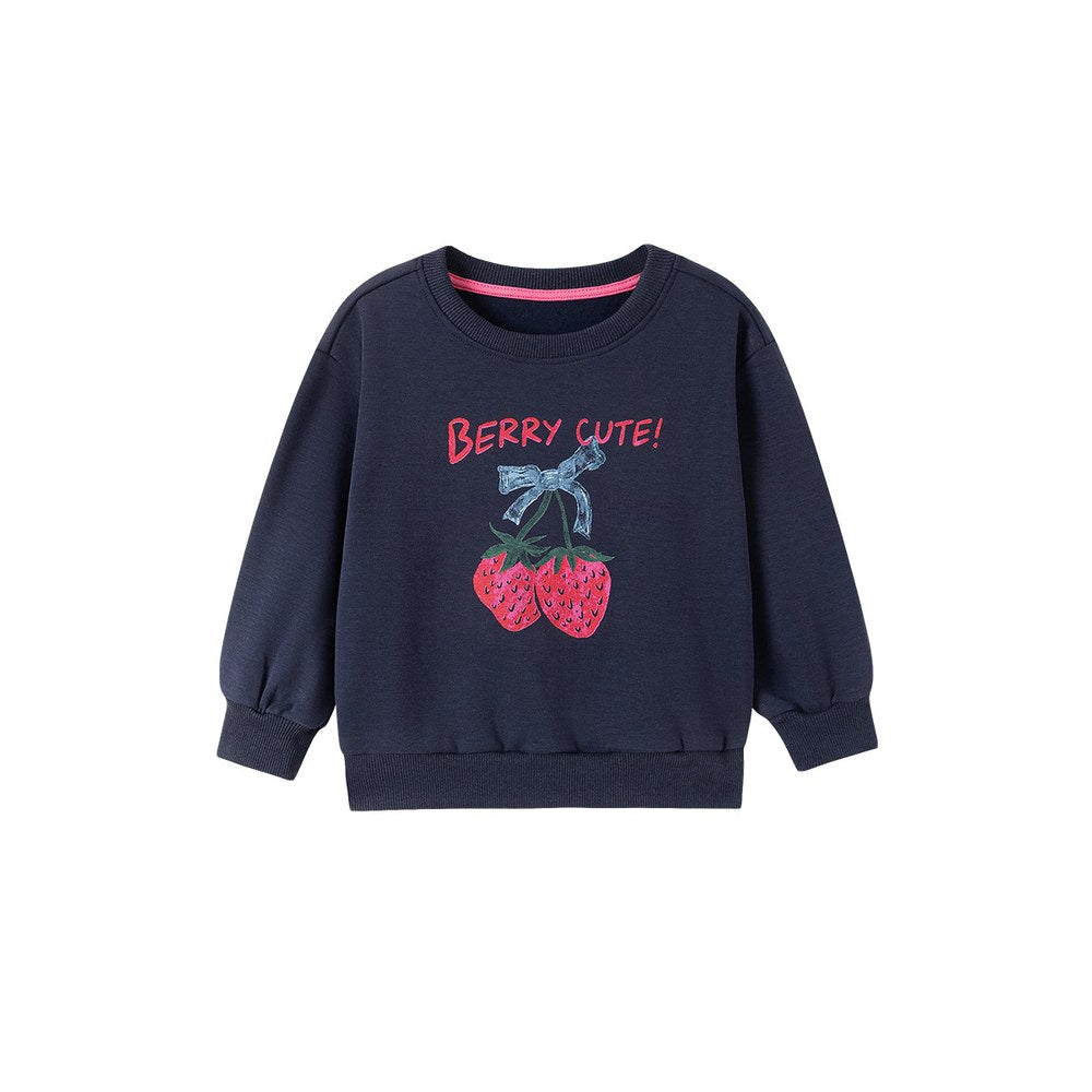 Baby Kids Girls Long Sleeves Strawberry Pattern Pullover