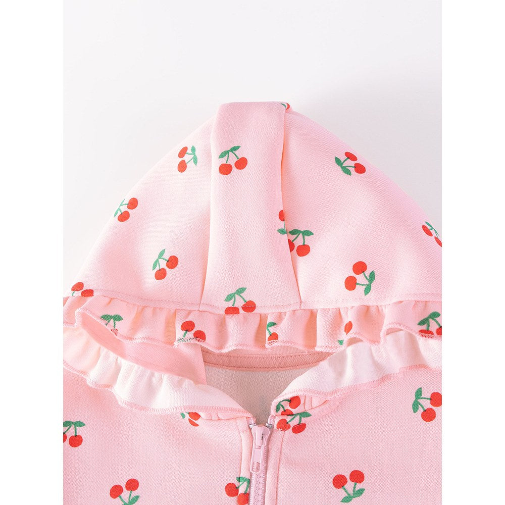Baby Kids Girls Long Sleeves Fruits Pattern Hoodie