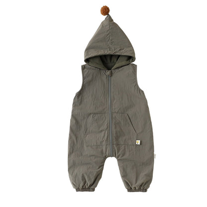 Baby Kids Unisex Sleeveless Wear-Outside Zip-up Rompers