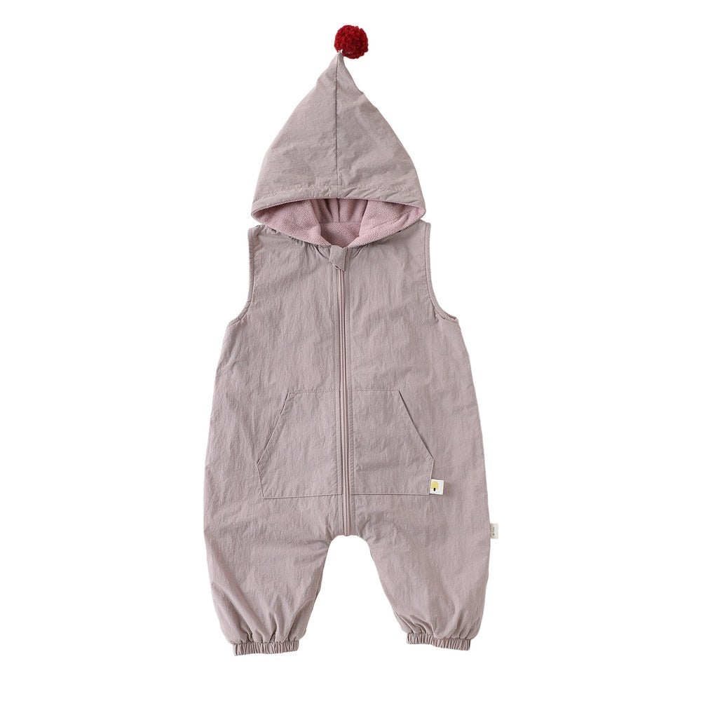 Baby Kids Unisex Sleeveless Wear-Outside Zip-up Rompers