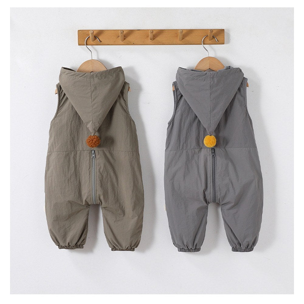 Baby Kids Unisex Sleeveless Wear-Outside Zip-up Rompers