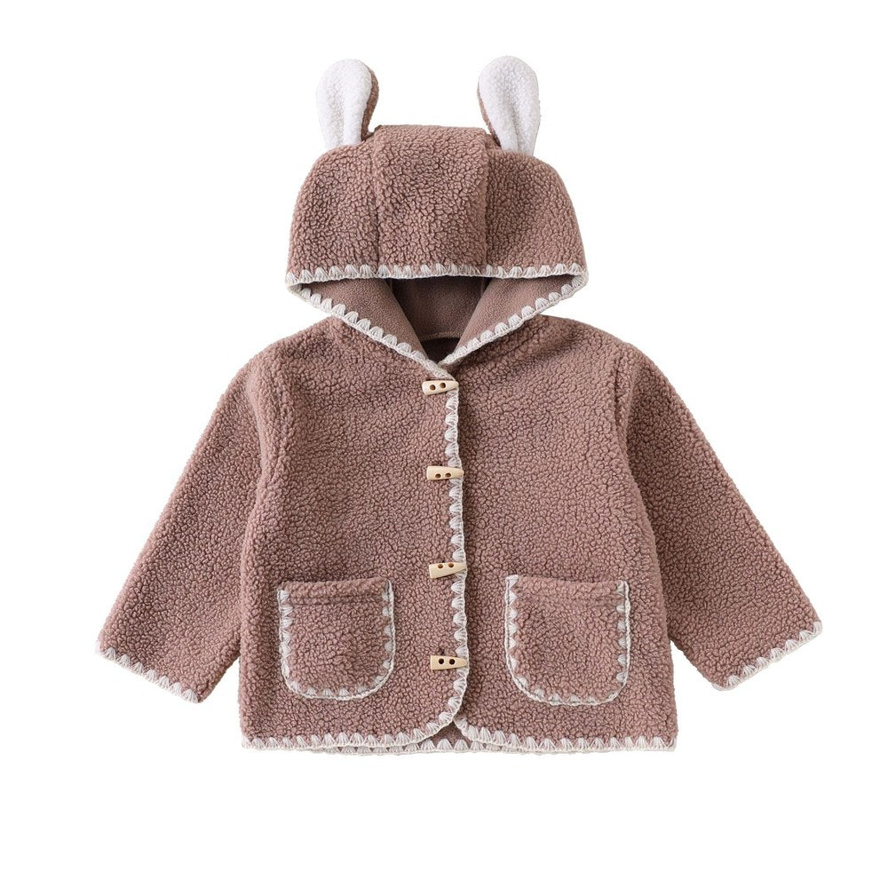 Baby Kids Girls Fluffly Hooded Coat