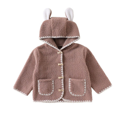 Baby Kids Girls Fluffly Hooded Coat