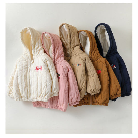 Baby Kids Embroidery Pattern Cotton-Padded Coat