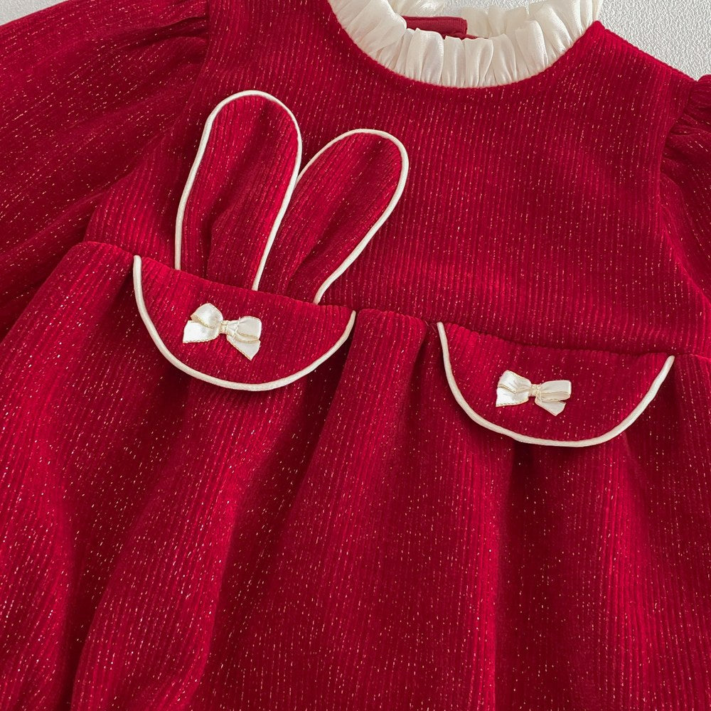 Baby Girls Long Sleeves Butterfly-bows Decorated Bodysuit
