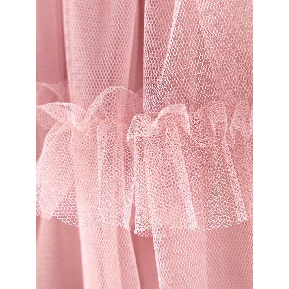 Baby Kids Girls Princess Cartoon Pattern Long Sleeves Tulle Dress