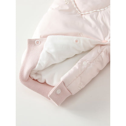 Baby Girls Hearts Pattern Cotton-Padded Romper