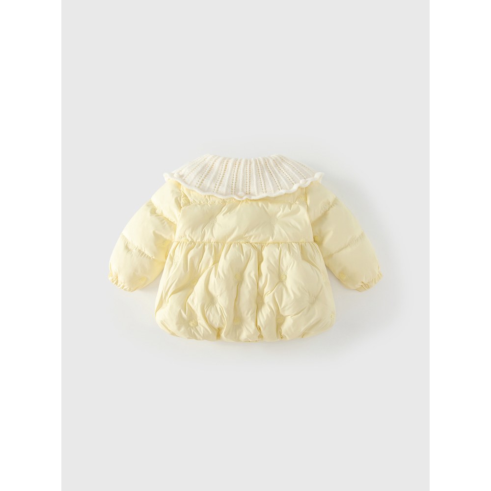 Girls' Embrodered Pattern Cotton-Padded Coat