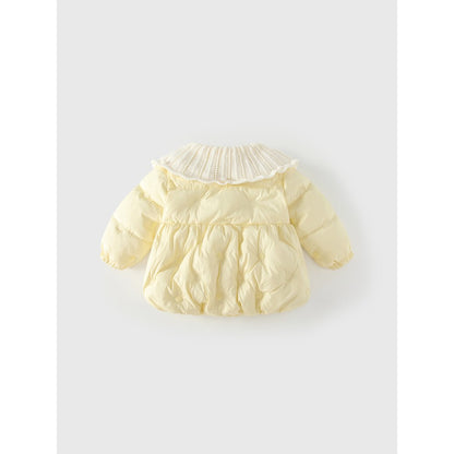 Girls' Embrodered Pattern Cotton-Padded Coat