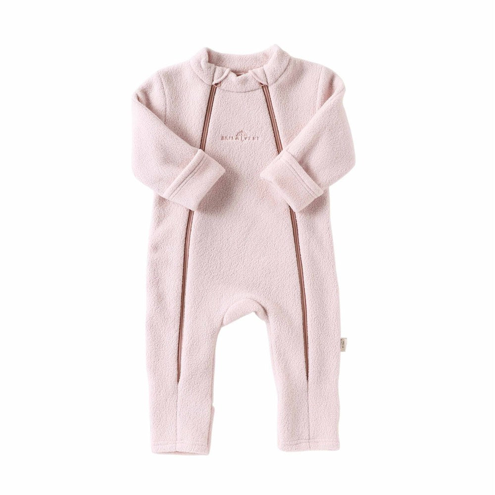 Baby Boys and Girls Polar Fleece Romper Warm Long Sleeve Full Length One Piece Suit with Double Zipper