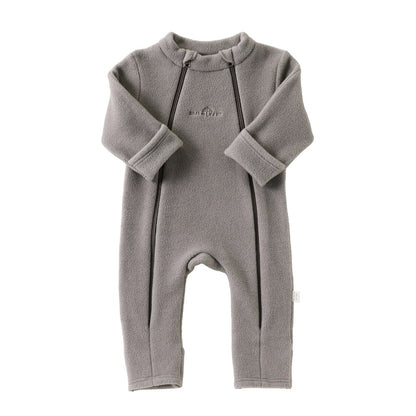 Baby Boys and Girls Polar Fleece Romper Warm Long Sleeve Full Length One Piece Suit with Double Zipper