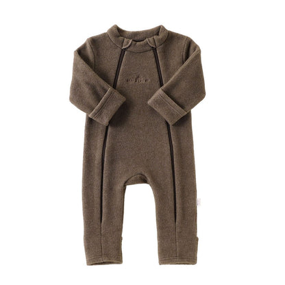 Baby Boys and Girls Polar Fleece Romper Warm Long Sleeve Full Length One Piece Suit with Double Zipper