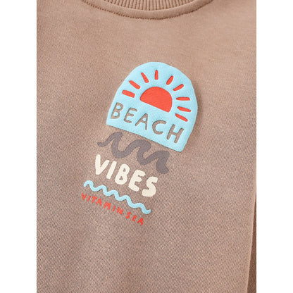 Kids Boys Cartoon and Letters Pattern Sweatshirt