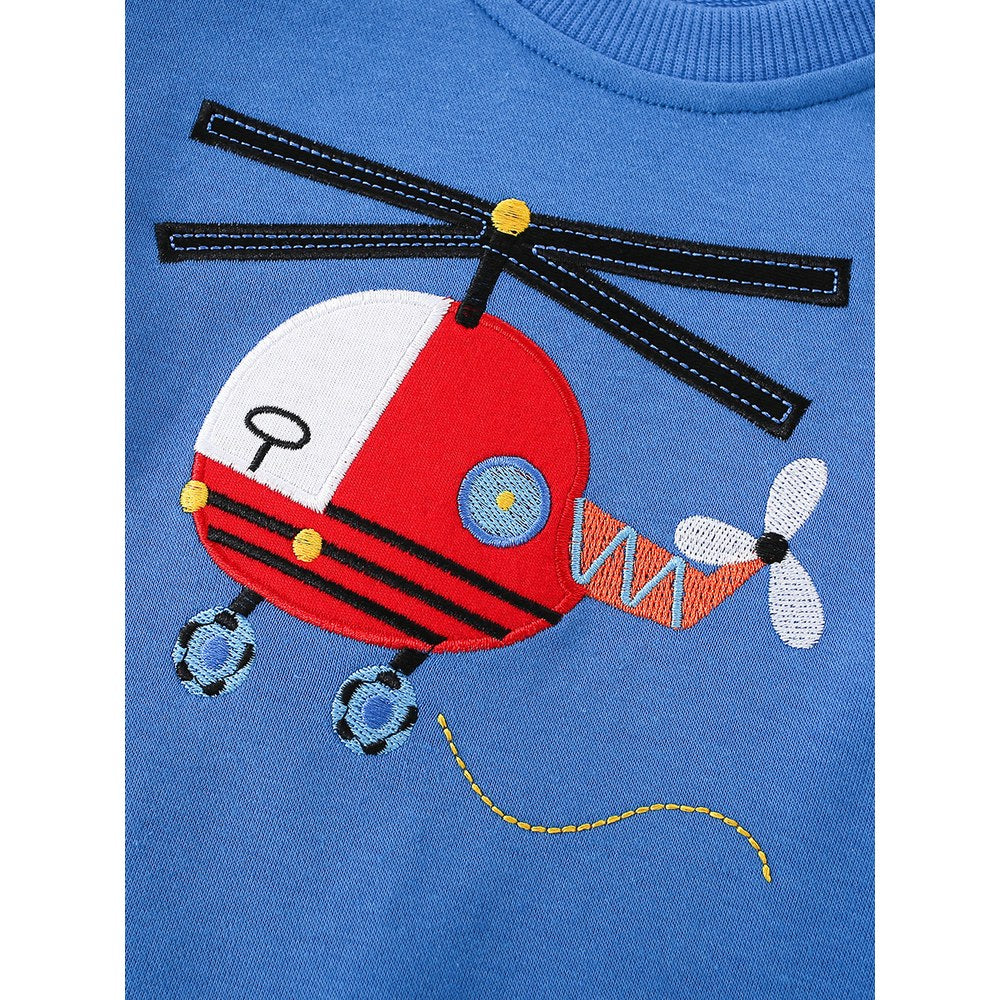 Kids Boys Cartoon Pattern Crew Neck Long Sleeves Sweatshirt