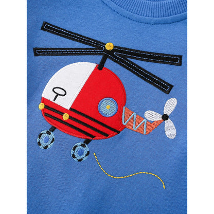 Kids Boys Cartoon Pattern Crew Neck Long Sleeves Sweatshirt