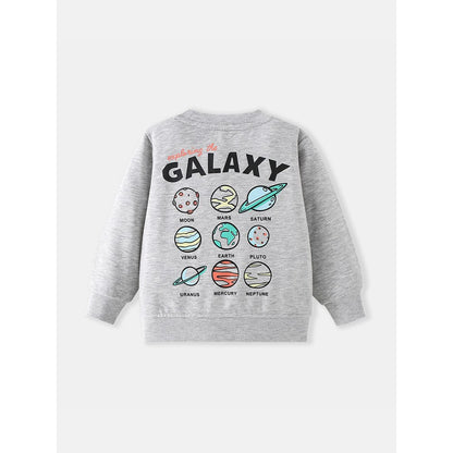 Kids Boys Cartoon Pattern Crew Neck Long Sleeves Sweatshirt