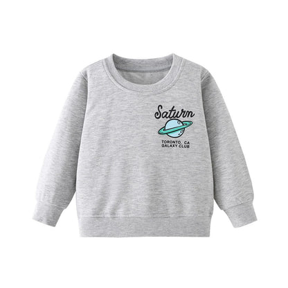 Kids Boys Cartoon Pattern Crew Neck Long Sleeves Sweatshirt