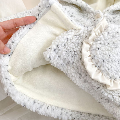 Baby Kids Girls' Fluffy Dots Pattern Coat