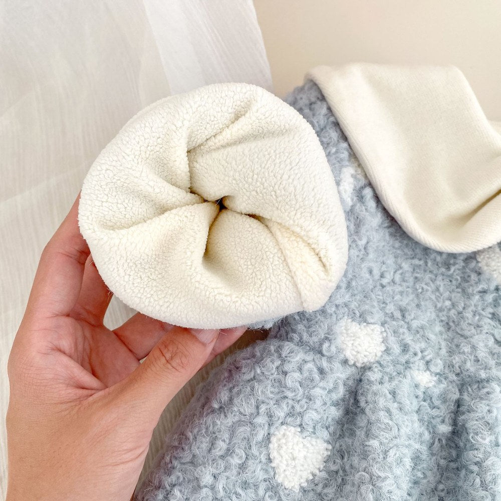 Baby Kids Girls' Fluffy Hearts Pattern Coat