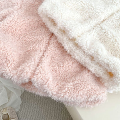 Baby Kids Girls' Fluffy Cartoon Pattern Hooded Coat