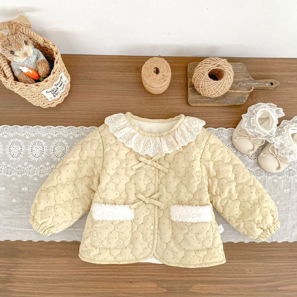 Baby Kids Girls' Cotton-Padded Dots Pattern Coat